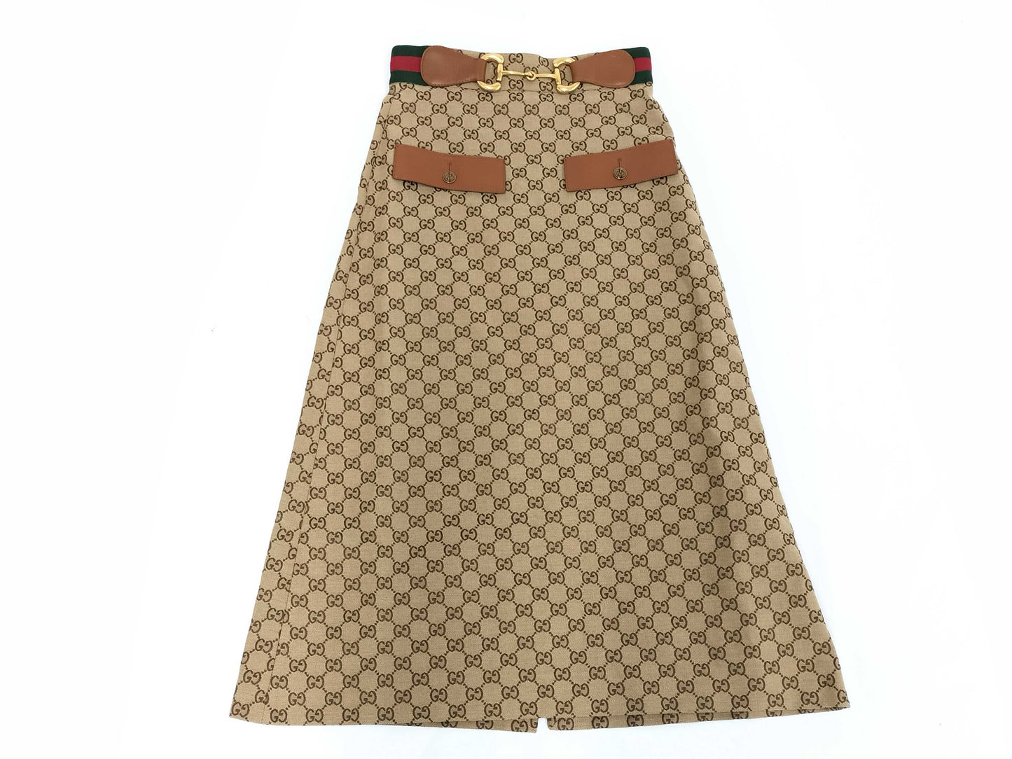 GUCCI GUCCI Long Skirt GG Canvas Sherry Horsebit 681567 36 Tagged Unused Skirt