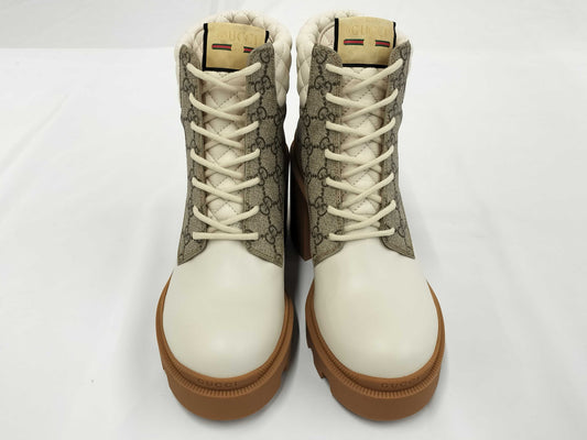 GUCCI GUCCI GG Trip Ankle Boots 40 Beige 659691 Unused Other Shoes