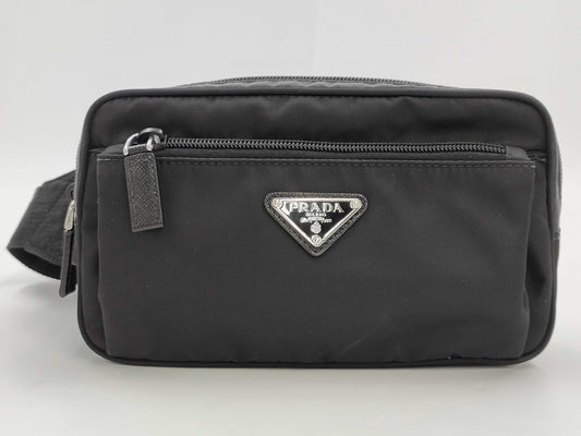 PRADA 2VL977 Renylon Black Body Bag Waist Bag