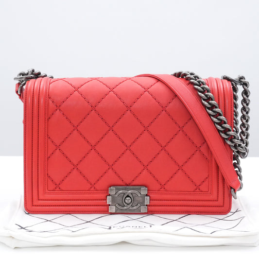 CHANEL CHANEL Boy Chanel Matlasse Chain Shoulder Bag with Seal Shoulder Bag