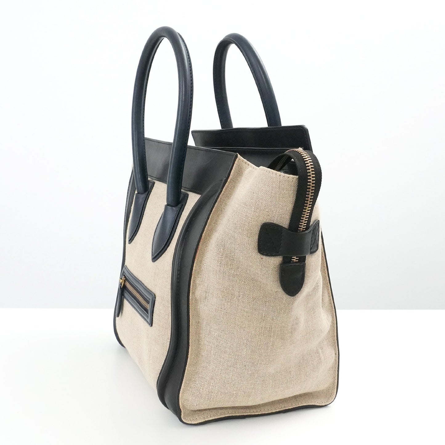 CELINE Luggage Microshopper Bicolor Handbag