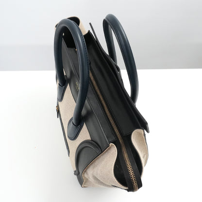 CELINE Luggage Microshopper Bicolor Handbag