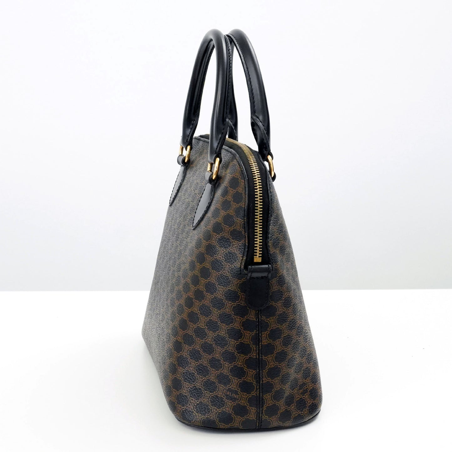 CELINE Macadam Brown Black Handbag