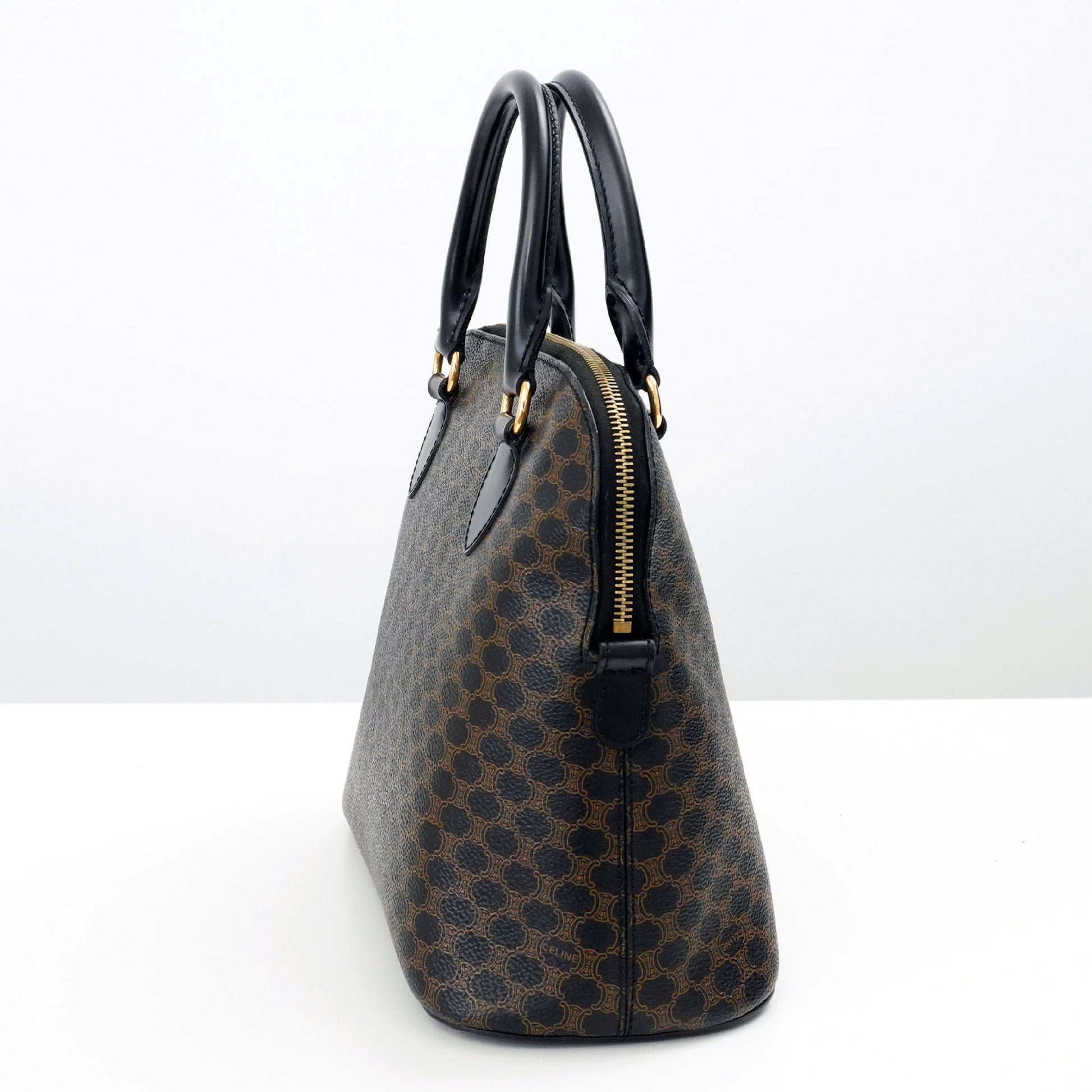 CELINE Macadam Brown Black Handbag