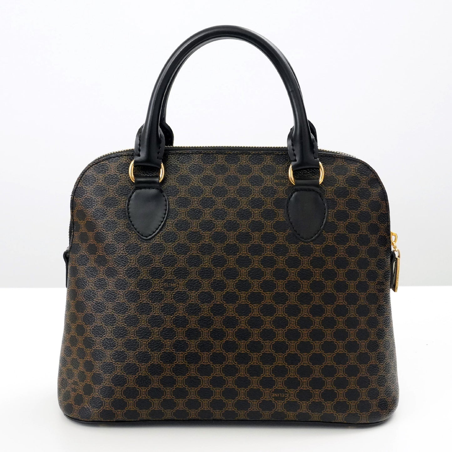 CELINE Macadam Brown Black Handbag