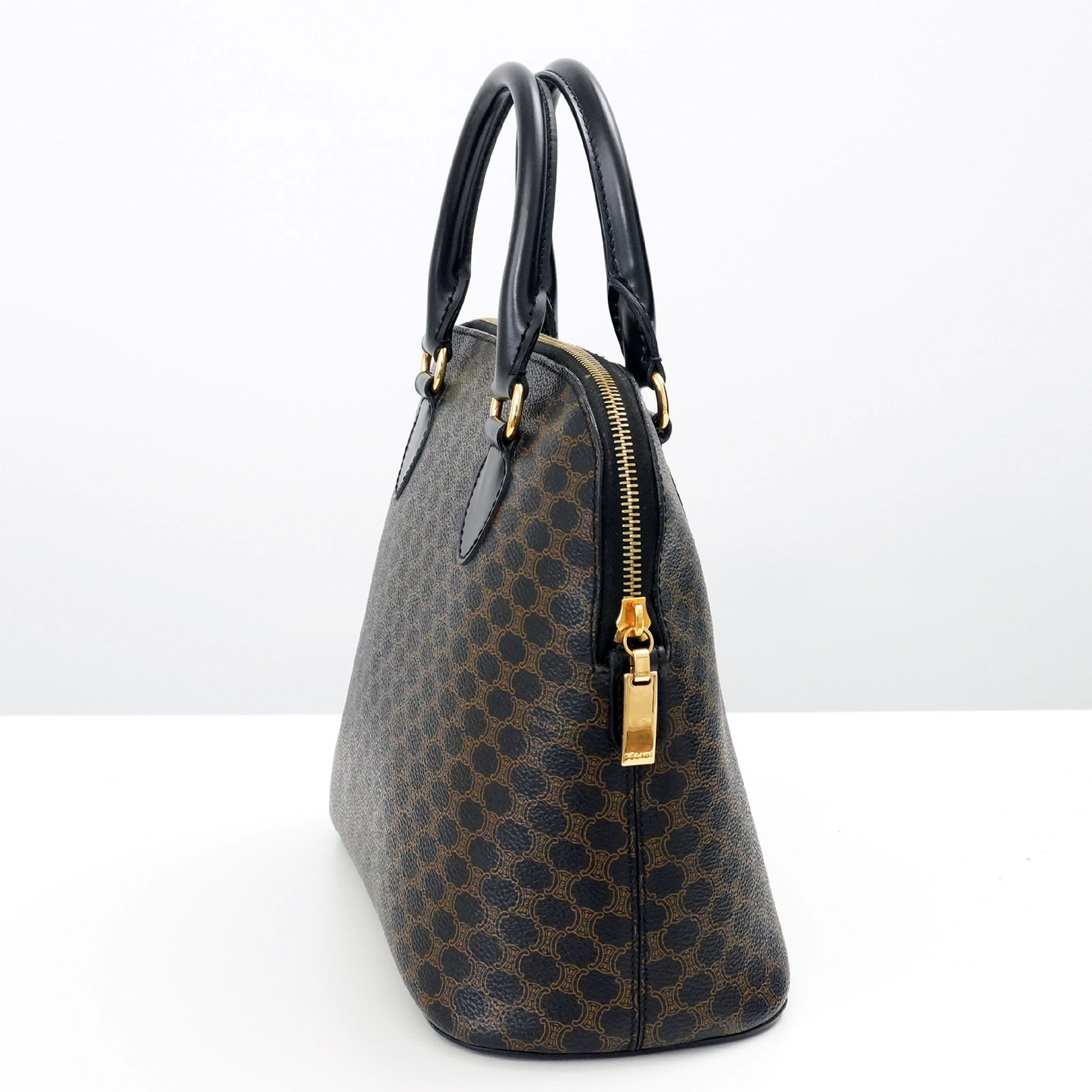 CELINE Macadam Brown Black Handbag