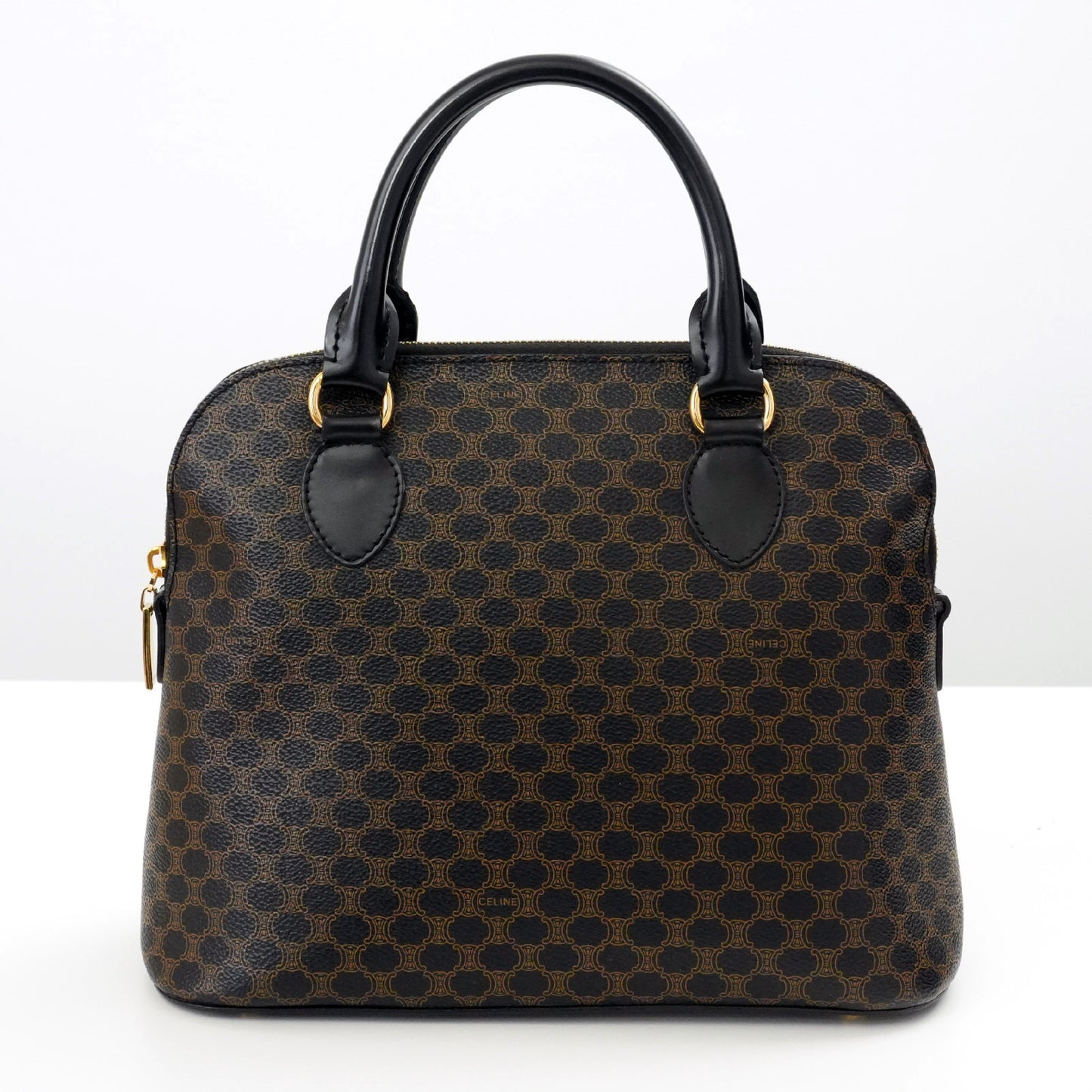 CELINE Macadam Brown Black Handbag