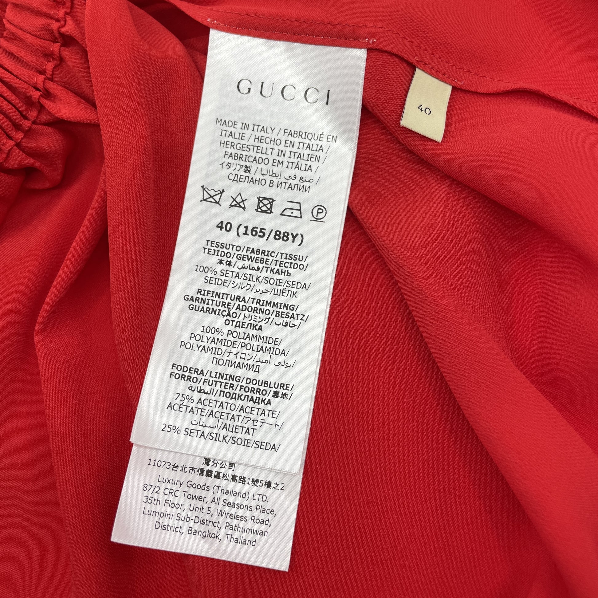 GUCCI Silk Chiffon Dress Dress 730915 Size 40 Dress Unused Dress