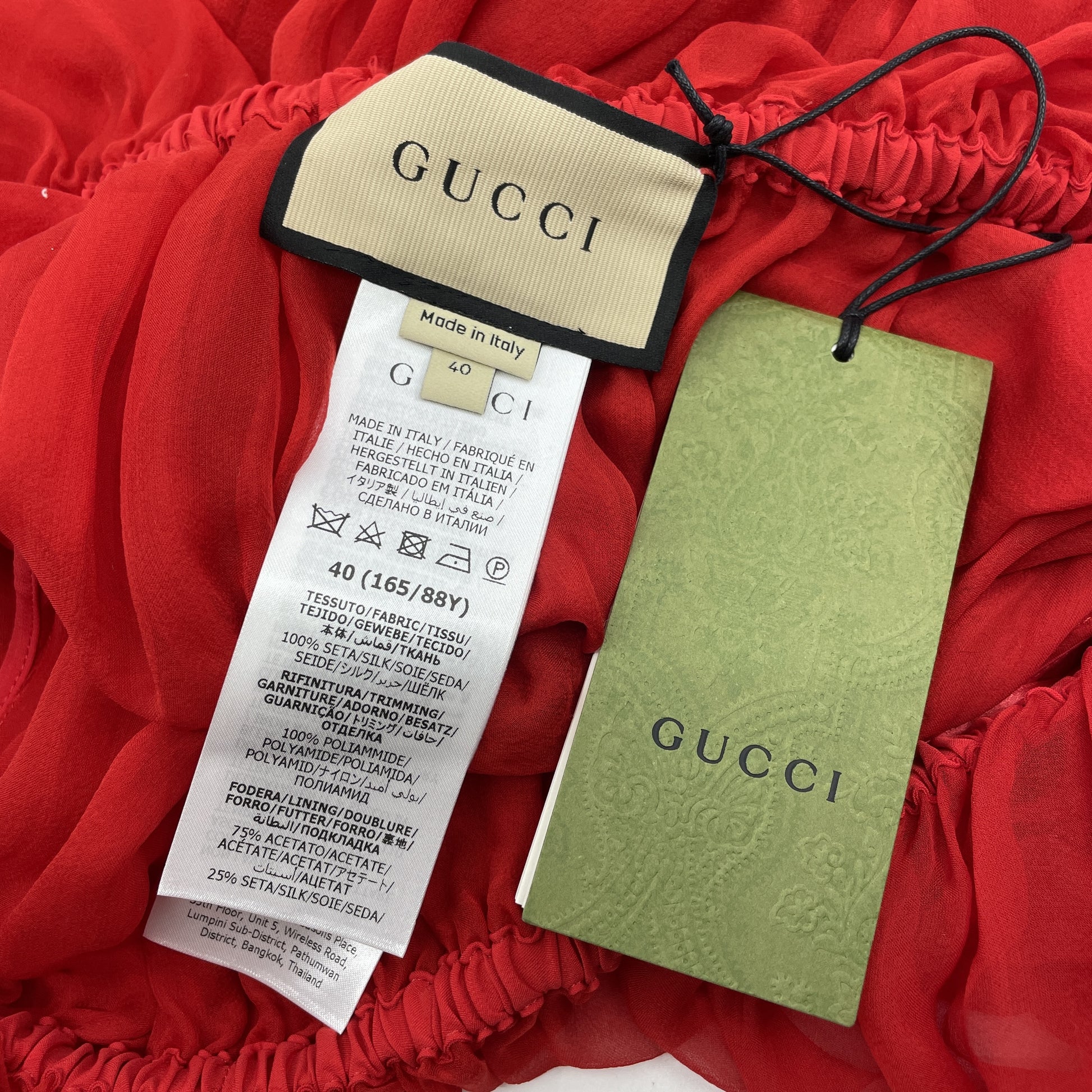 GUCCI Silk Chiffon Dress Dress 730915 Size 40 Dress Unused Dress