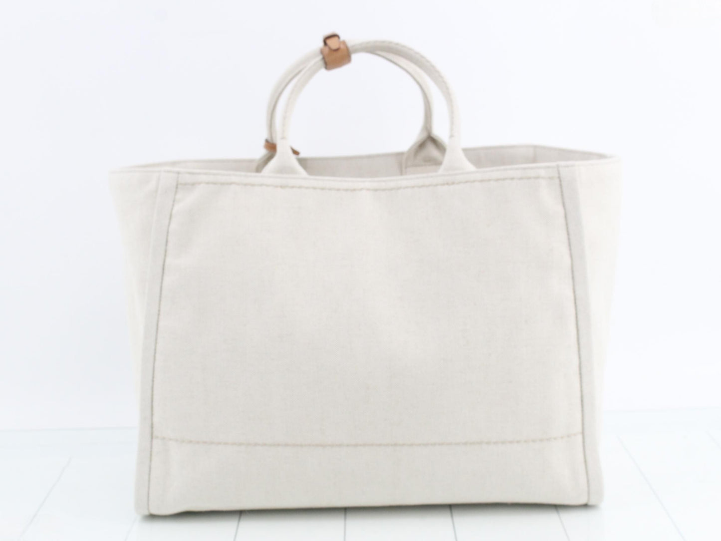 PRADA Sand Canvas Shopping Bag 1BG473 Tote Bag
