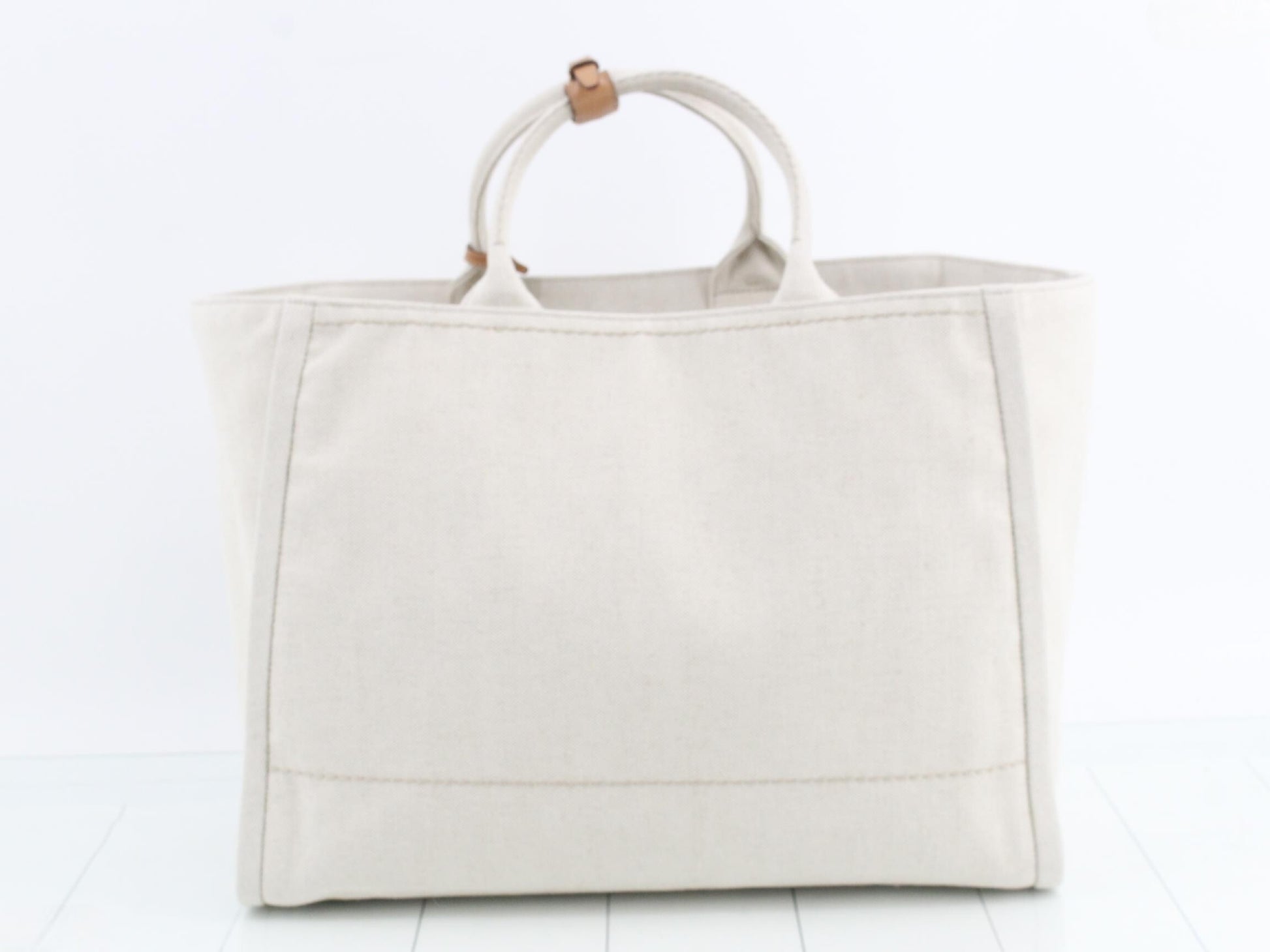 PRADA Sand Canvas Shopping Bag 1BG473 Tote Bag