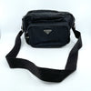 PRADA Tesuto Nylon Silver Hardware Black Shoulder Bag