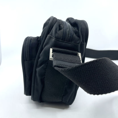 PRADA Tesuto Nylon Silver Hardware Black Shoulder Bag