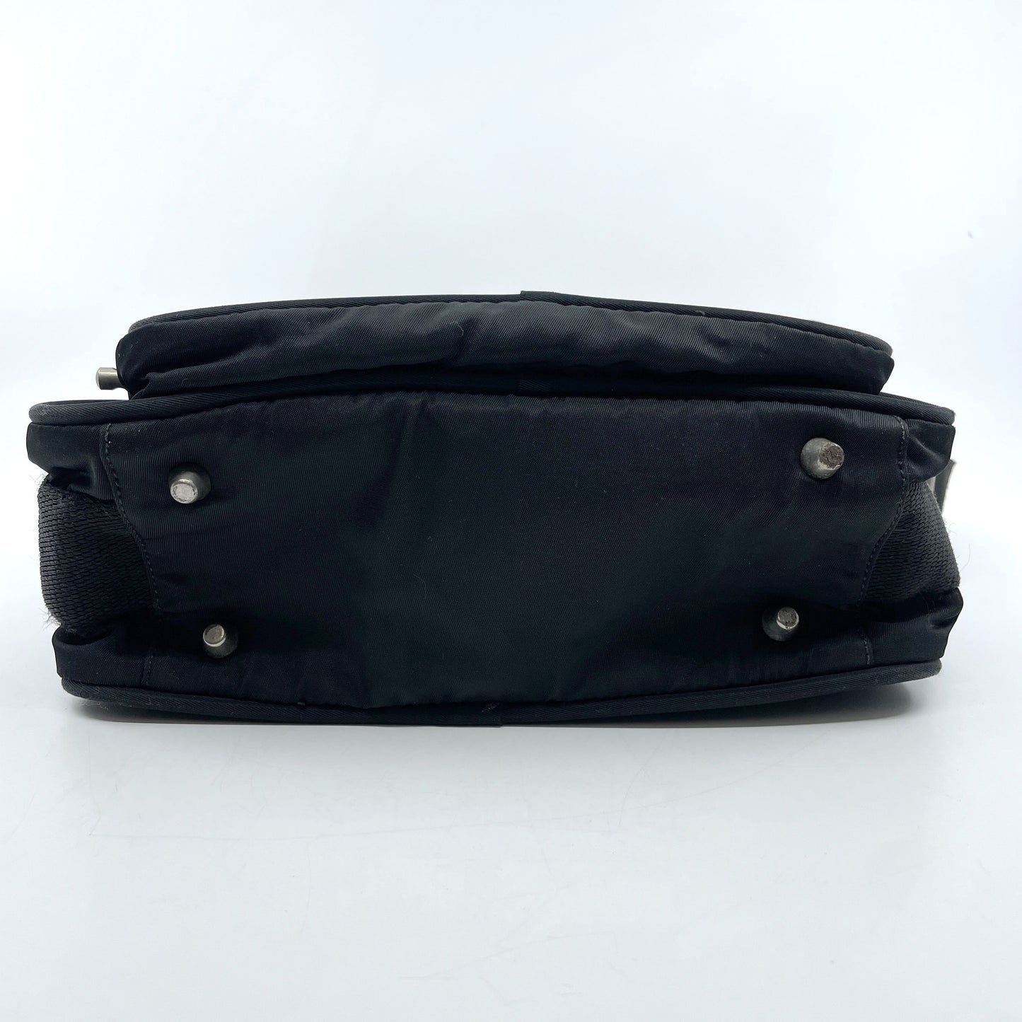 PRADA Tesuto Nylon Silver Hardware Black Shoulder Bag