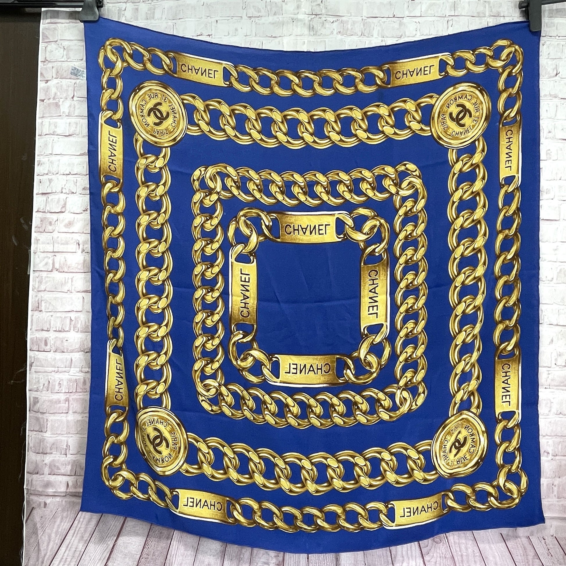 CHANEL Large Format Scarf Chain 100% Silk Other Accessories