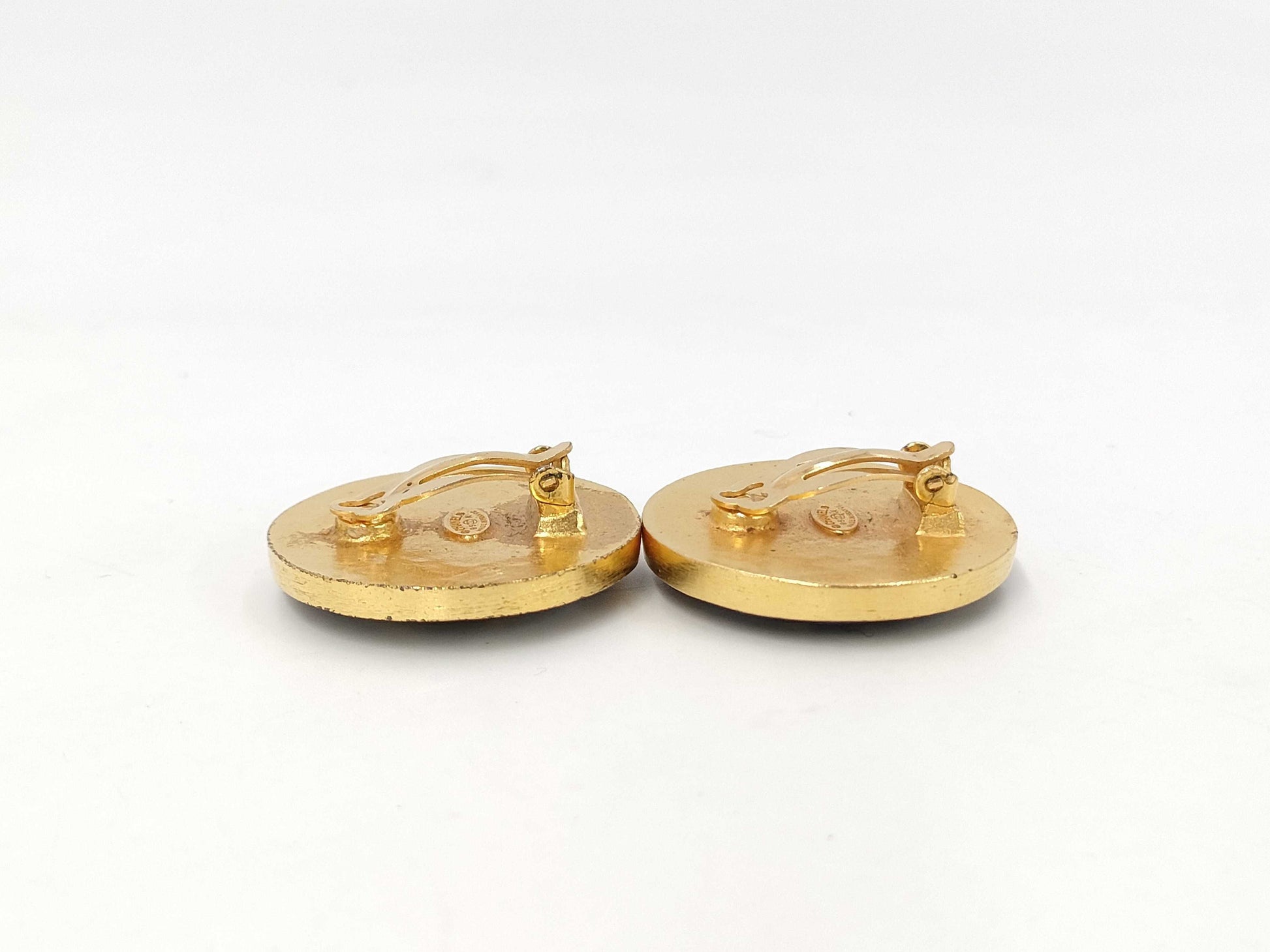 CHANEL Earrings Marble Coco Mark Stone Large 95A Earrings