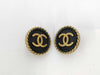 CHANEL Earrings Black Cocomark 94A Earrings