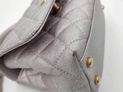 CHANEL Coco Handle 2WAY Handbag XXS Pink Shiny Caviar Skin AS2215 Bag