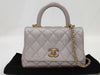 CHANEL Coco Handle 2WAY Handbag XXS Pink Shiny Caviar Skin AS2215 Bag