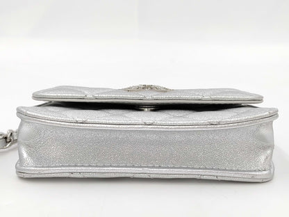 CHANEL Star Motif Chain Silver Shoulder Bag