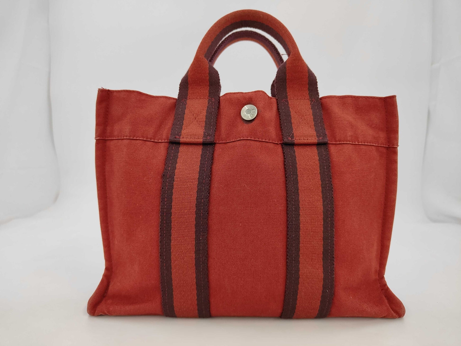 HERMES Fool-to-Tote PM Red 37366 Handbag