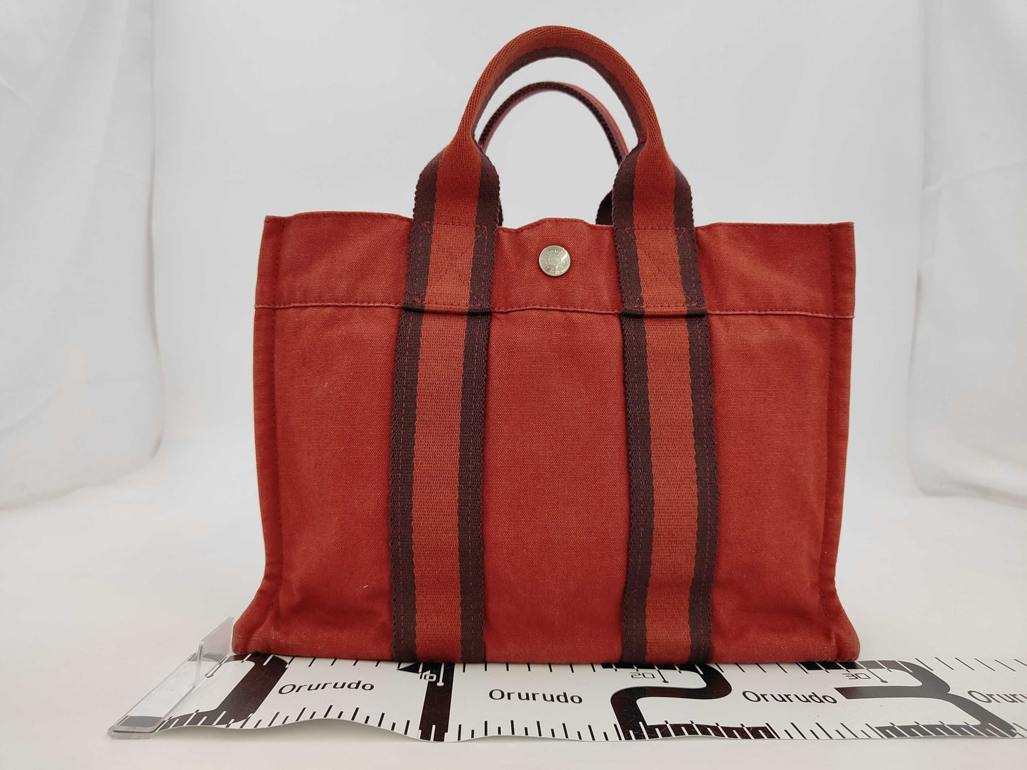 HERMES Fool-to-Tote PM Red 37366 Handbag
