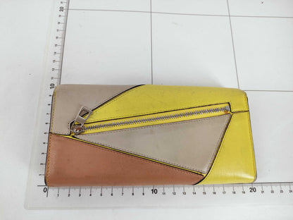 LOEWE LOEWE Puzzle Zip Long Wallet Continental Wallet Yellow Wallet