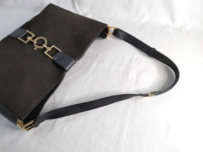 GUCCI Gucci Suede x Leather Shoulder Bag Storage Bag Shoulder Bag