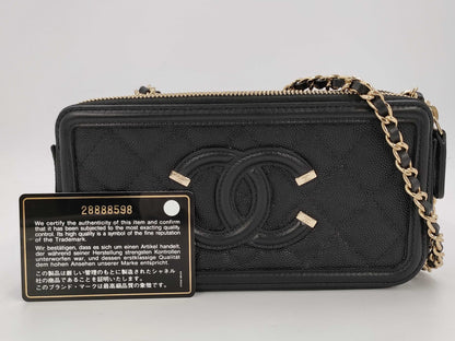 CHANEL Caviar Skin CC Filigree Bag Shoulder Bag