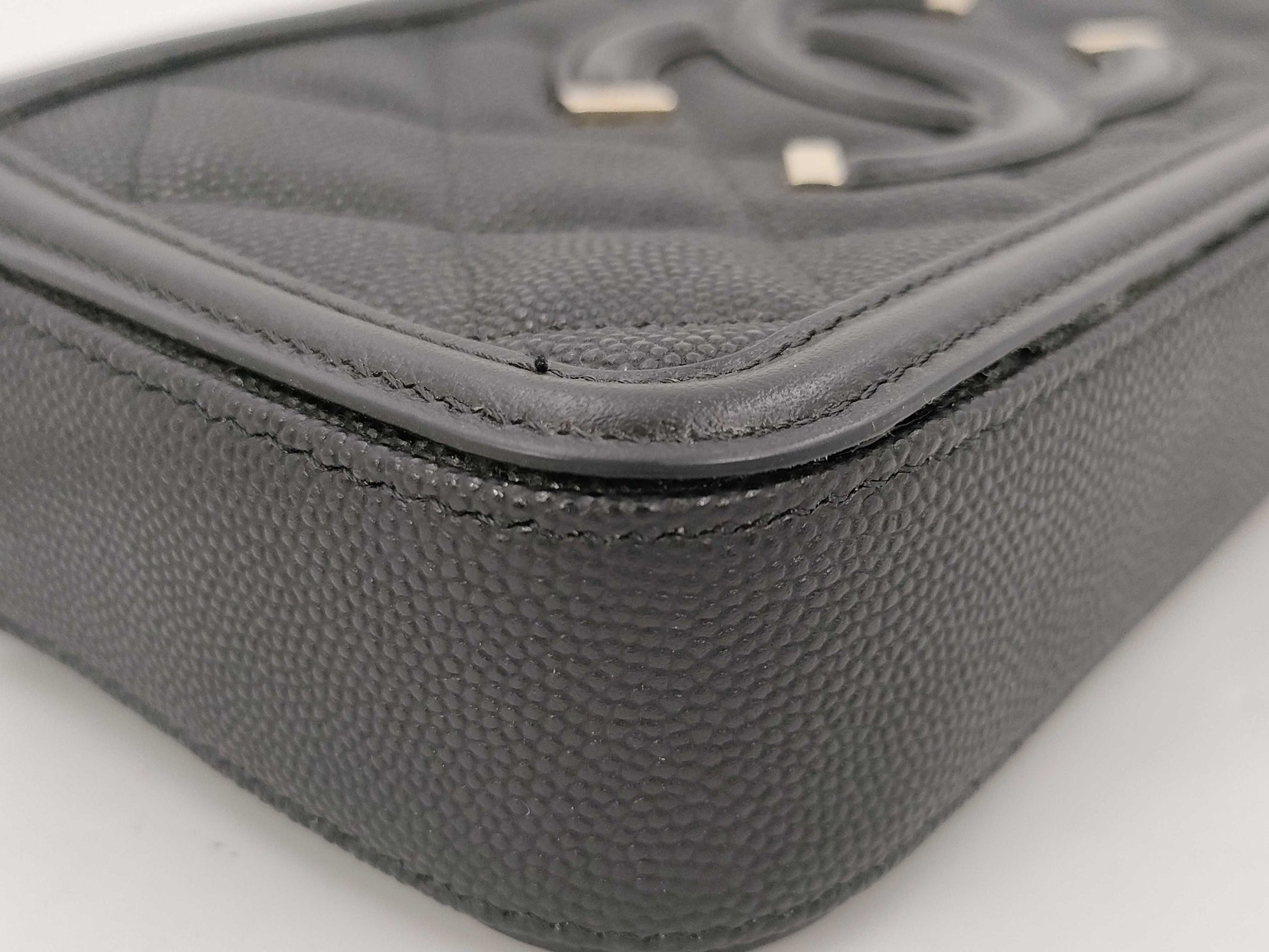 CHANEL Caviar Skin CC Filigree Bag Shoulder Bag