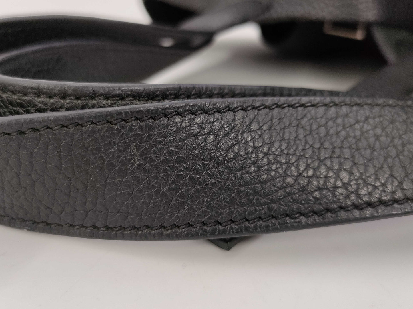 HERMES Picotan 22MM Black Trojan Clemence C-Engraved Handbag