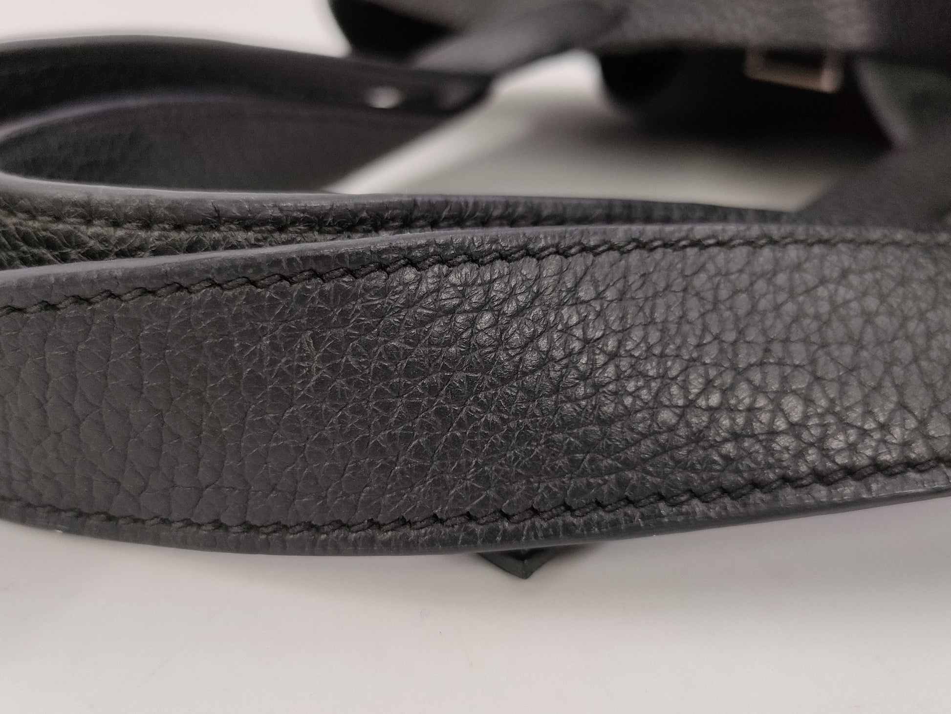 HERMES Picotan 22MM Black Trojan Clemence C-Engraved Handbag