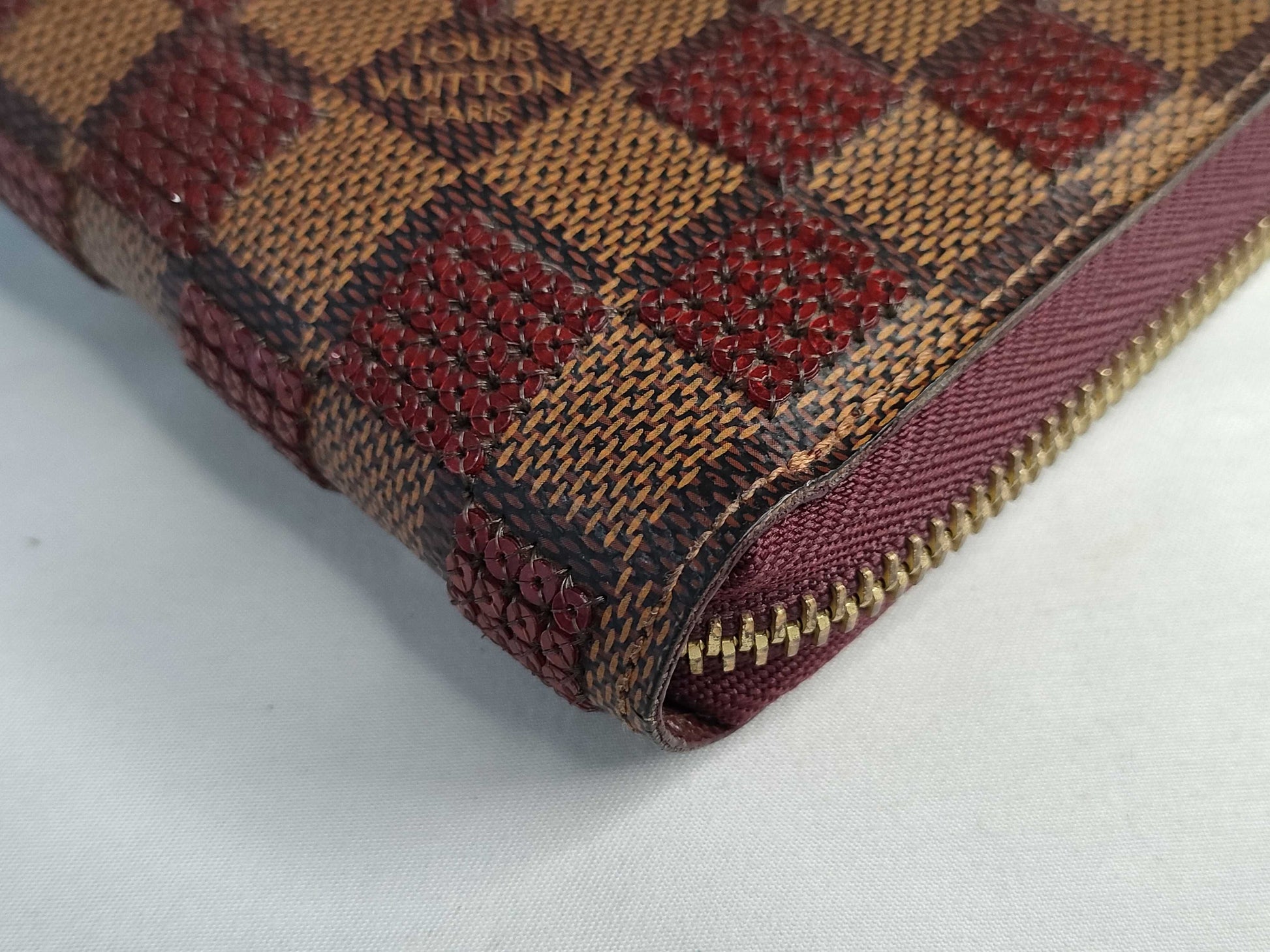 LOUIS VUITTON Damier Vuitton Zippy Wallet Damier Piet Sequin N63174 CA1183 Wallet