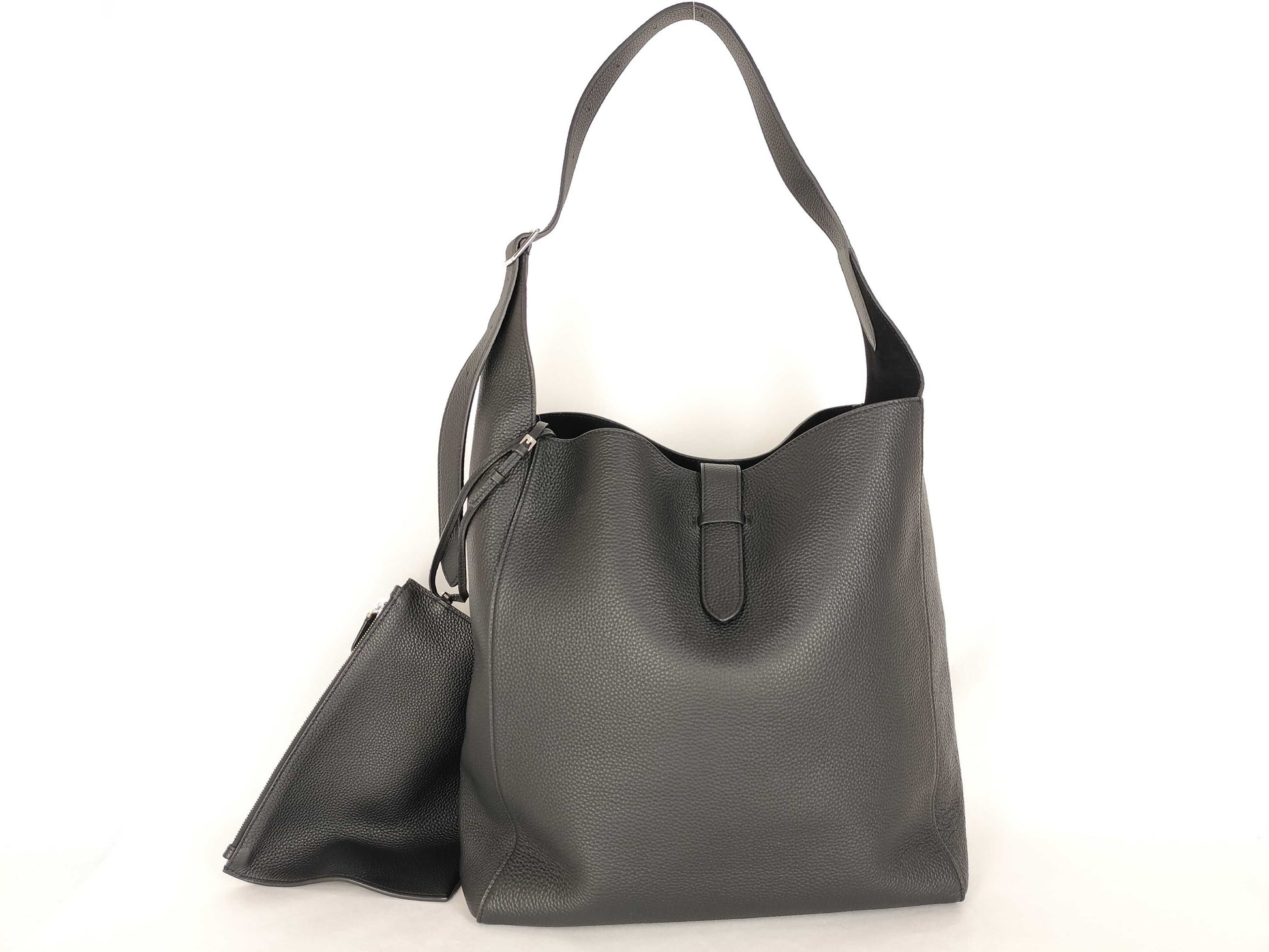 THE ROW Zarow Hobo Shoulder Bag Black Shoulder Bag