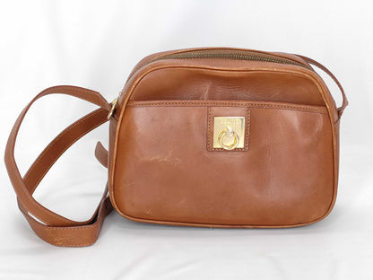 CELINE Celine Shoulder Bag Leather Old Brown Shoulder Bag
