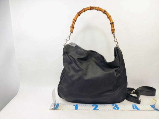 GUCCI Bamboo Gucci Bamboo Handle Nylon Tote Bag 001 1998 1577 Tote Bag