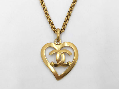 CHANEL Chanel Necklace Heart Cocomark Gold 95P Necklace