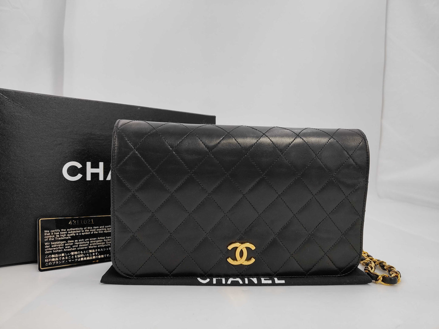CHANEL Matlasse Chain Shoulder Bag Black Lambskin 4th Shoulder Bag