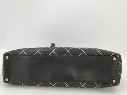 CHANEL Wild Stitch Handbag 7th Range Logo Plate Off Tote Bag