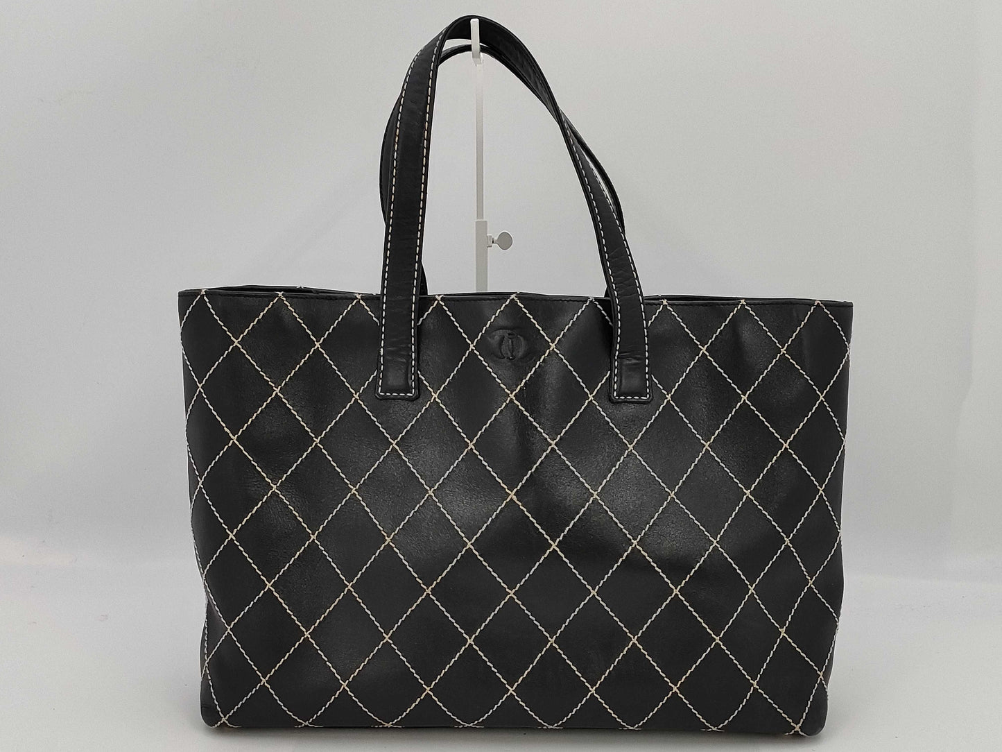 CHANEL Wild Stitch Handbag 7th Range Logo Plate Off Tote Bag