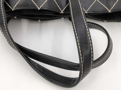 CHANEL Wild Stitch Handbag 7th Range Logo Plate Off Tote Bag