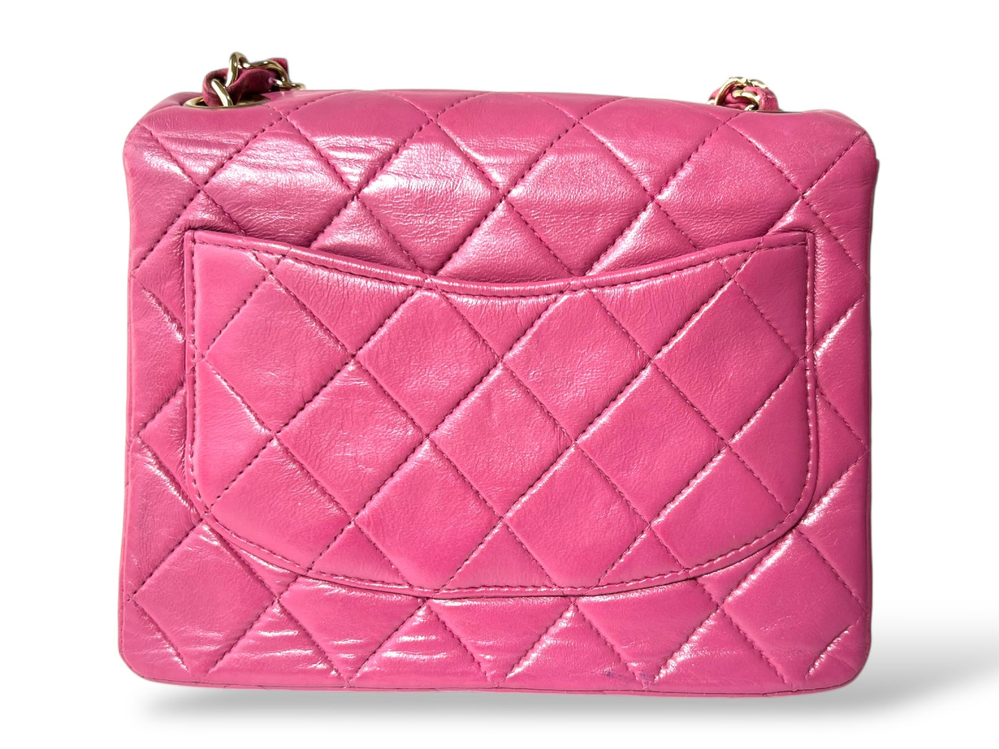 CHANEL Mini Matelasse Lambskin Chain Shoulder Bag with Gold Hardware