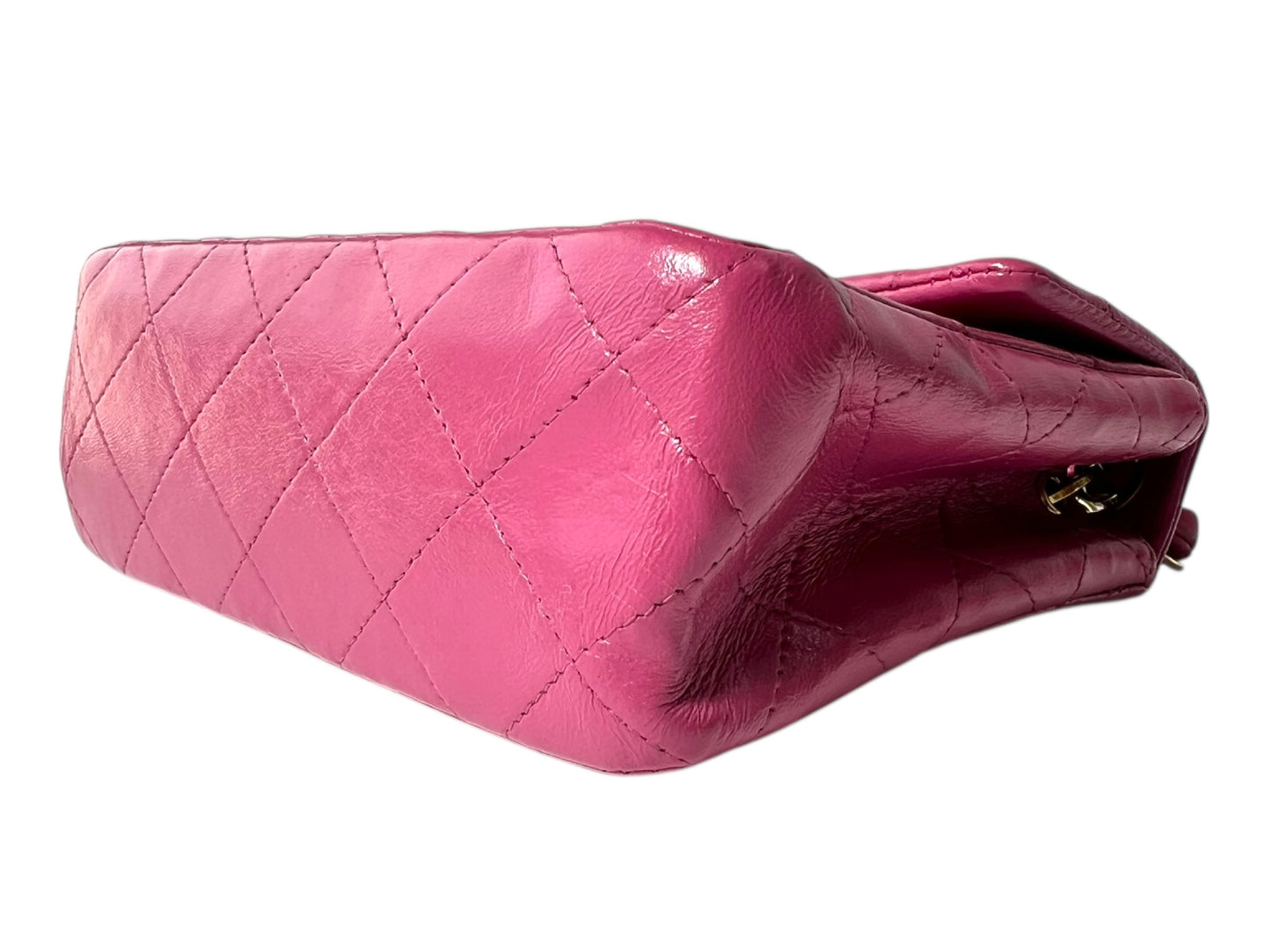 CHANEL Mini Matelasse Lambskin Chain Shoulder Bag with Gold Hardware