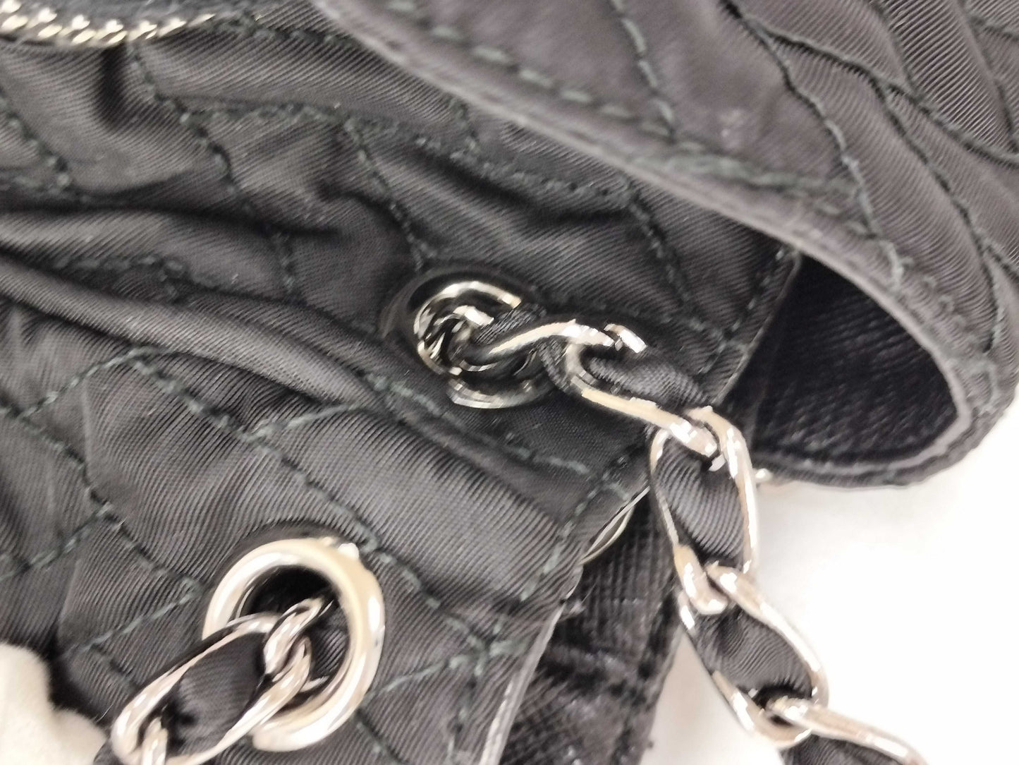 PRADA Nylon Nylon Quilted Chain Shoulder Bag Black BR4612 [Carded] Shoulder Bag