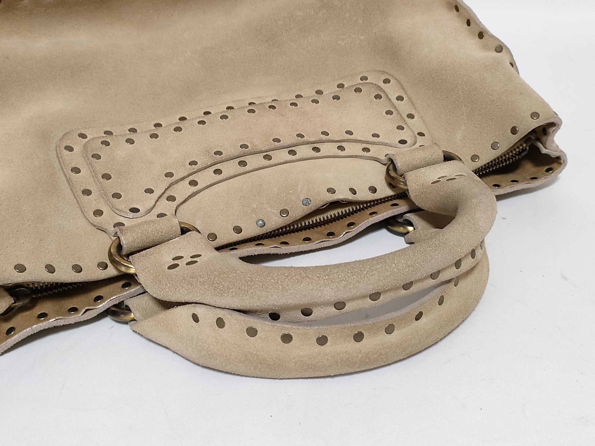 CELINE Boogie Suede Stud Bag Beige Handbag