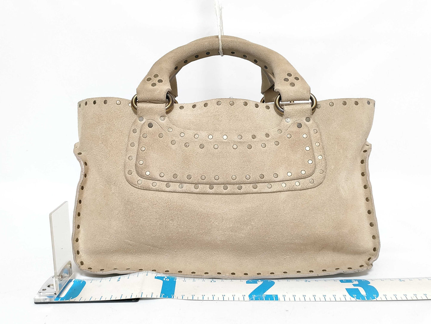 CELINE Boogie Suede Stud Bag Beige Handbag