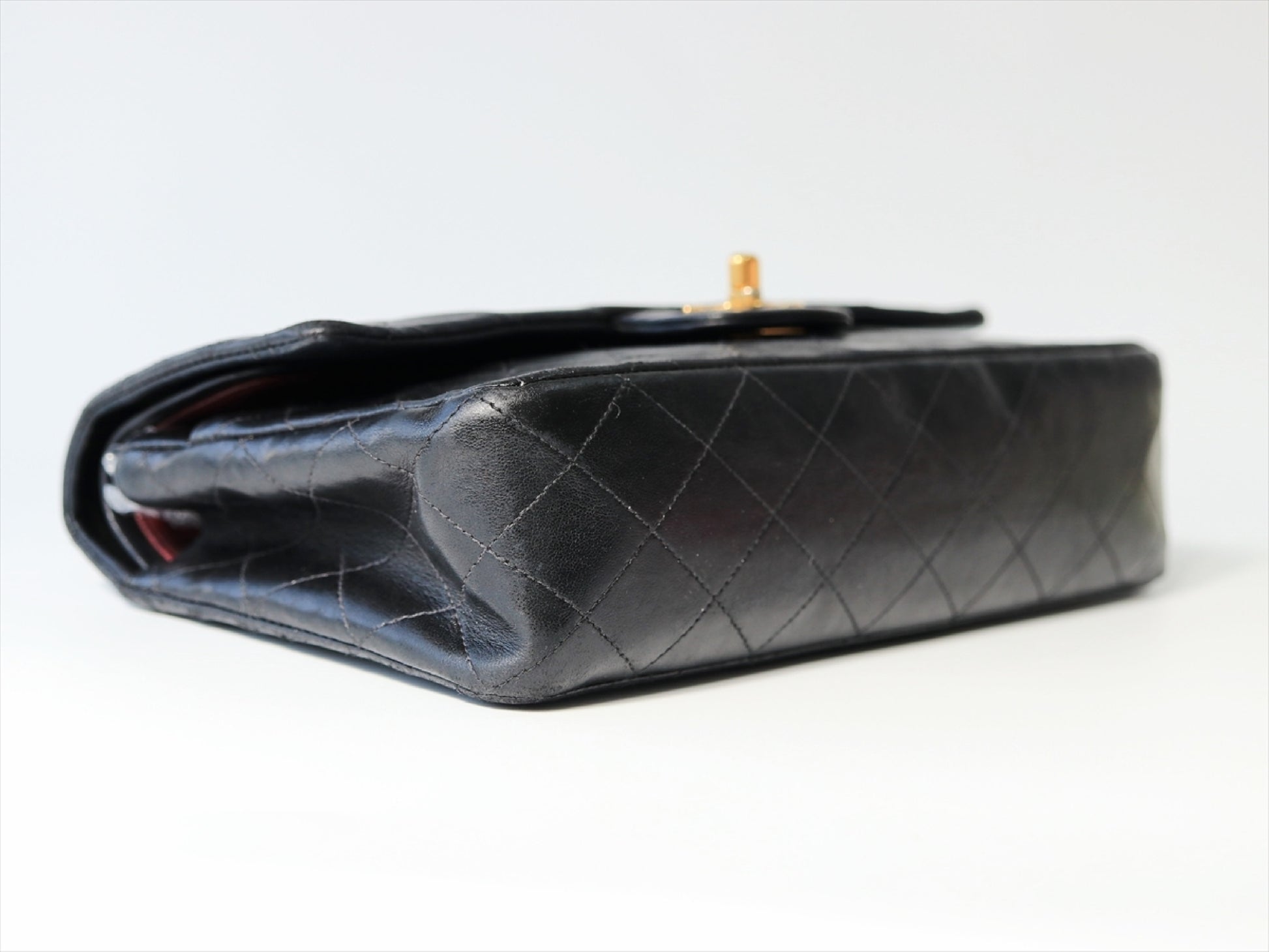 CHANEL Matelasse Double Flap Chain Shoulder Bag with Gold Hardware