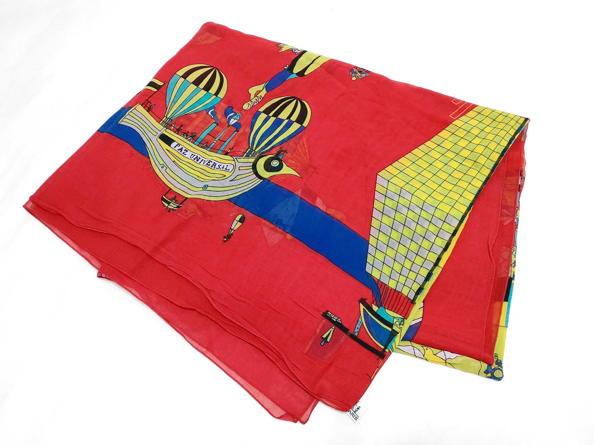 HERMES Carre Hermes Carre Madness in the Sky LES FOLIES DU CIEL Cotton Scarf