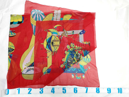 HERMES Carre Hermes Carre Madness in the Sky LES FOLIES DU CIEL Cotton Scarf