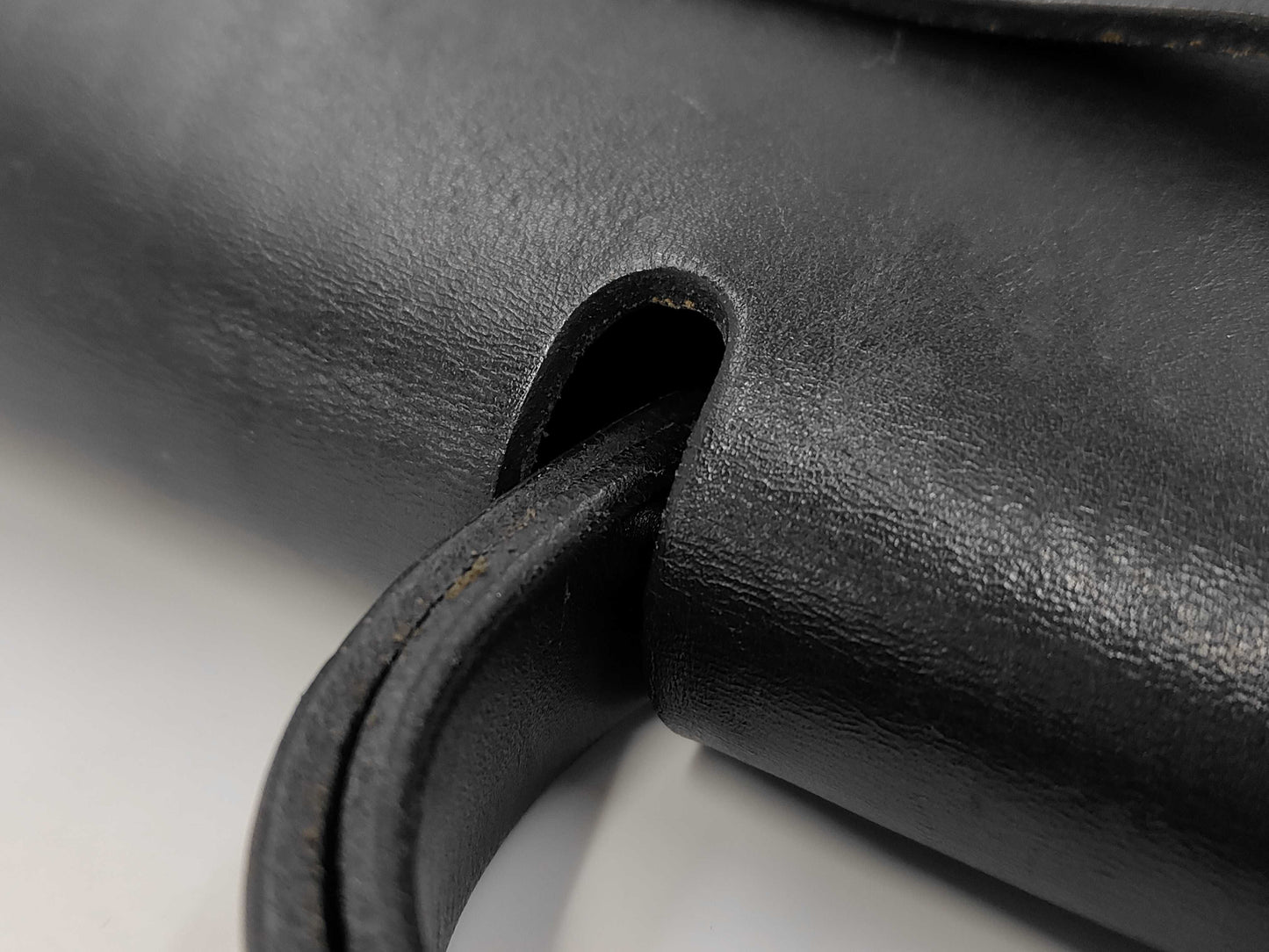 HERMES Ale Bag MM Toile Officier/Leather Black □D Engraved Shoulder Bag with Replacement Bag